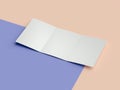 White cardboard sheet on multicolour background, 3d rendering.