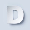 White bent paper font letter D Royalty Free Stock Photo