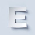 White bent paper font letter E Royalty Free Stock Photo