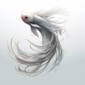 Soft-edged Siamese Fish Illustration On Grey Background