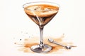 White beverage cocktail chocolate refreshment background drink alcohol vodka bar sweet martini food cream Royalty Free Stock Photo