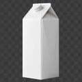 White Beverage Packaging Carton Mockup With Blank Surface And Top Spout Isolated On A Transparent Background Royalty Free Stock Photo