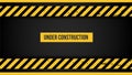 Under construction background with black and yellow stripes vector ilustration