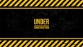 Under construction background with black and yellow stripes vector ilustration