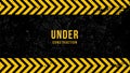 Under construction background with black and yellow stripes vector ilustration