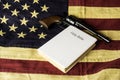 American Flag Black Revolver and Bible Royalty Free Stock Photo