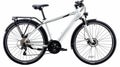 White bicycle with black tire in white place