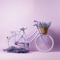 Bicycle On Lavender Background