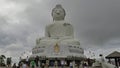 White big Buddha in cloudy day in Chalong, Phuket, Thailand Royalty Free Stock Photo