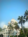 White big building with palm tree Royalty Free Stock Photo