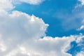 White big Cumulus clouds. Sunny sky, beautiful cloudscape on the heaven. View over white fluffy clouds. Freedom concept Royalty Free Stock Photo