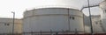 White big petrochemical storage tanks or tank farm Royalty Free Stock Photo