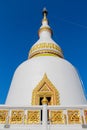 White big stupa in Buddhist wat temple in Thailand