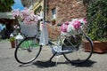 White bike classical with floral decorations