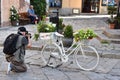 White bike with flowers in Tropea