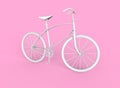 White bike isolated on pink background.