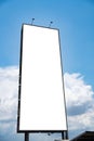 White billboard blank canvas mockup for outdoor advertising poster or blank billboard at day time Royalty Free Stock Photo