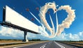 fighter jets making a loop and leaving an inversion trail in the shape of a heart Royalty Free Stock Photo