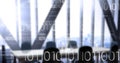 White binary code against blurry meeting room Royalty Free Stock Photo