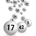White Bingo Balls. Lottery Number Balls. Vector illustration. Royalty Free Stock Photo