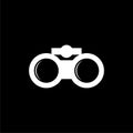 Binocular field glasses flat icon or logo on dark background