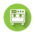 White Biosafety box icon isolated with long shadow. Green circle button. Vector Royalty Free Stock Photo
