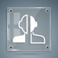 White Bipolar disorder icon isolated on grey background. Square glass panels. Vector Royalty Free Stock Photo