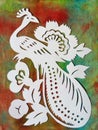 White bird. Paper cutting. Royalty Free Stock Photo