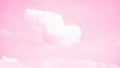 White bird shaped cloud flying in the pink sky. Faith, symbol concept. 16:9 panoramic format