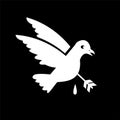 The white bird was hit by an arrow silhouette vector