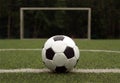 White and black ball for playing soccer against ga Royalty Free Stock Photo