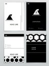 White black banner set. Geometry abstract background with gexagon pattern Royalty Free Stock Photo