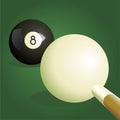 White and black billiard ball