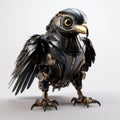 Realistic Robot Crow With Legs: Highly Detailed Industrial Design Royalty Free Stock Photo