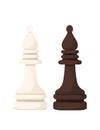 White and black bishop chess figure for table board game vector illustration isolated on white background Royalty Free Stock Photo