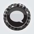 White, black button tartan - speech bubble icon Royalty Free Stock Photo