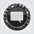 White, black button tartan, speech bubble icon Royalty Free Stock Photo