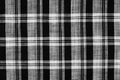 White and black checkered plaid fabric texture for background. tartan texture Royalty Free Stock Photo