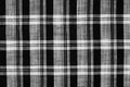 White and black checkered plaid fabric texture for background. tartan texture