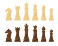 White and black chess figures set. Royalty Free Stock Photo