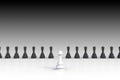 White and black chess pawn on white background, Business leadership, Teamwork power and confidence concept Royalty Free Stock Photo