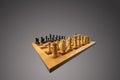 White and black chess pieces placed on a chessboard