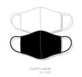 White and Black cloth mask for kids