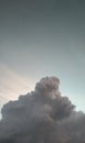 White and Black clouds in the blue sky at the evening time