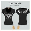 White and black design girl's T-shirts,