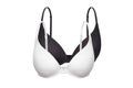 White and black female bra isolated on a white background. Compression bra for breast. Breast support band. Royalty Free Stock Photo
