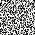 White and black folk art floral pattern.