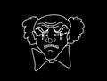 A white and black freehand drawing of mine . bad clown Royalty Free Stock Photo