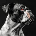 white black french bulldog portrait