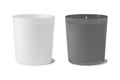 White and black glass matte aromatic candles isolated